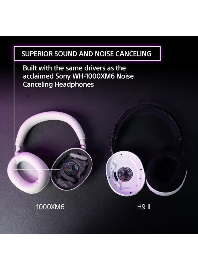 Sony INZONE H9 II Wireless Noise Canceling Gaming Headset, WH-1000XM6 Drivers, Lightweight, Detachable Cardioid AI Mic, 2.4GHz and Bluetooth, Soft Case, for PC, PS5, Switch, and Mobile - Black - Image 3