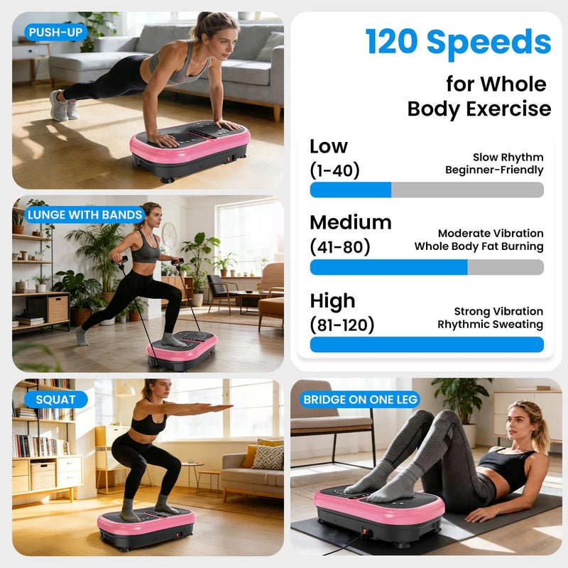 AXV Vibration Plate Platform Exercise Machine Fitness Vibrating Shaking Full Body Shaker Workout Vibrate Stand Shake Board Sport Gym for Weight Loss Lymphatic Drainage for Women Men - Image 3