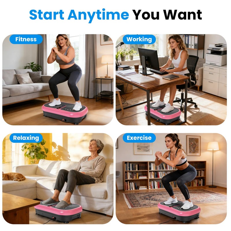 AXV Vibration Plate Platform Exercise Machine Fitness Vibrating Shaking Full Body Shaker Workout Vibrate Stand Shake Board Sport Gym for Weight Loss Lymphatic Drainage for Women Men - Image 5