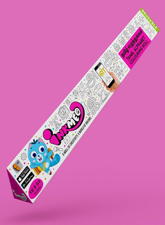 Inkmeo | Tamil Alphabet Colouring Roll | AR Enabled | Interactive Educational Learning Chart | for Kids | Ages 2+ | Educational Gift | Size (18 X 84 Inches) | Language Development - Image 2