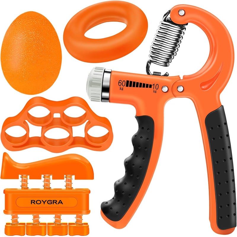 roygra Grip Strength Trainer (5 Pack), Forearm Strengthener, Hand Strengthening Devices, Hand Exercisers for Strength, Finger Strengthener, Wrist Exerciser, Baseball Climbing Calisthenics Basketball - Image 1