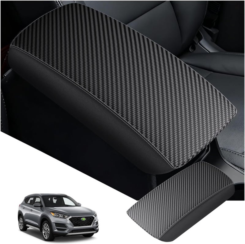 Autorder Custom Fit for Center Console Cover 2016-2021 Hyundai Tucson Accessories Carbon Fiber Armrest Covers Waterproof Anti-Scratch Center Console Protector Pad (Not for 2022 Tucson) - Image 1