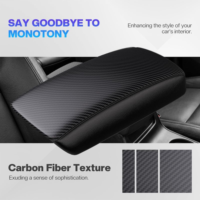 Autorder Custom Fit for Center Console Cover 2016-2021 Hyundai Tucson Accessories Carbon Fiber Armrest Covers Waterproof Anti-Scratch Center Console Protector Pad (Not for 2022 Tucson) - Image 3