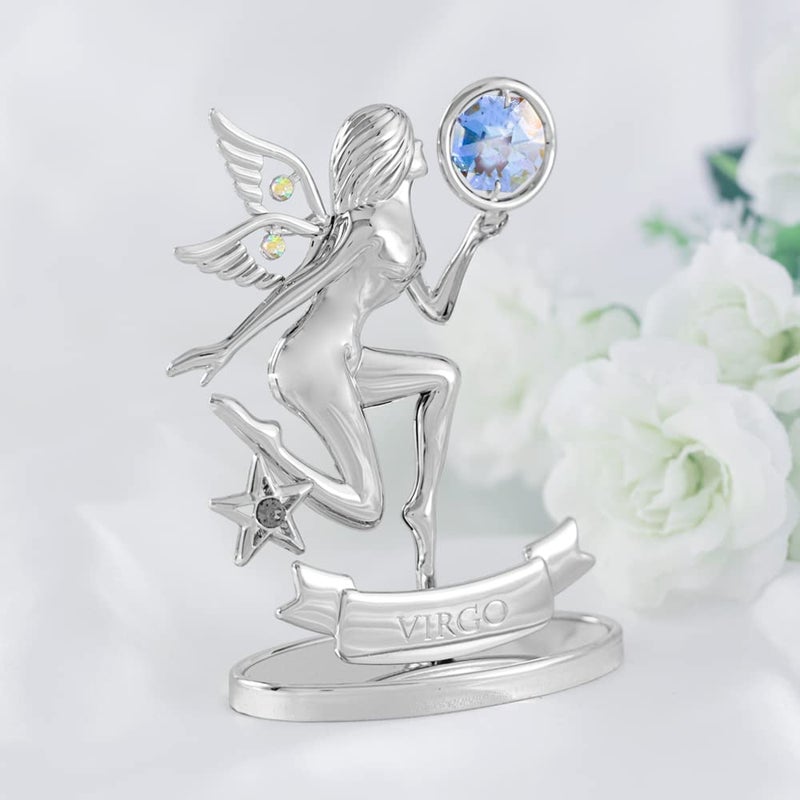 CRYSTOCRAFT Virgo Gift  Constellation Ornament  Chrome Plated Craft with Austrian Crystal  Zodiac Sign Crystal Ornament  Constellation Decor Collection Gift for Birthday Christmas (Virgo(Silver)) - Image 3