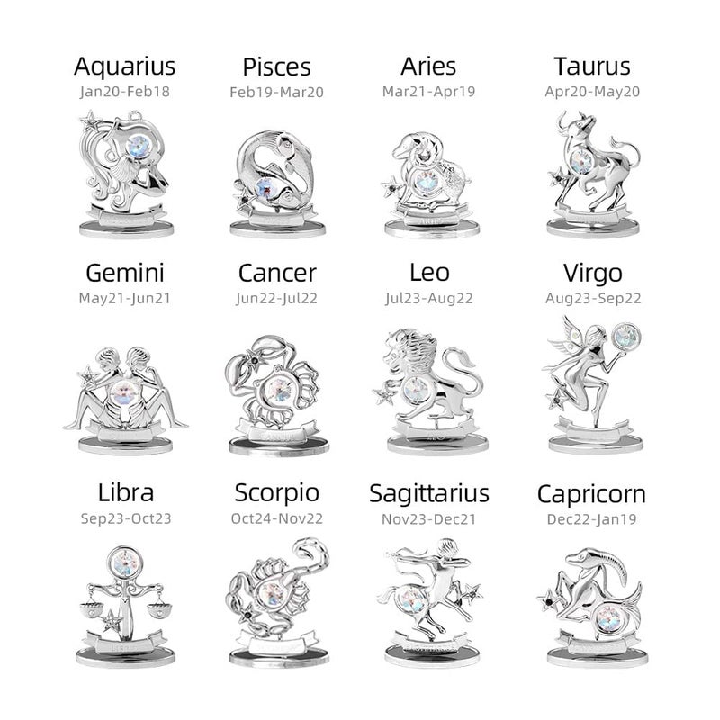 CRYSTOCRAFT Virgo Gift  Constellation Ornament  Chrome Plated Craft with Austrian Crystal  Zodiac Sign Crystal Ornament  Constellation Decor Collection Gift for Birthday Christmas (Virgo(Silver)) - Image 5
