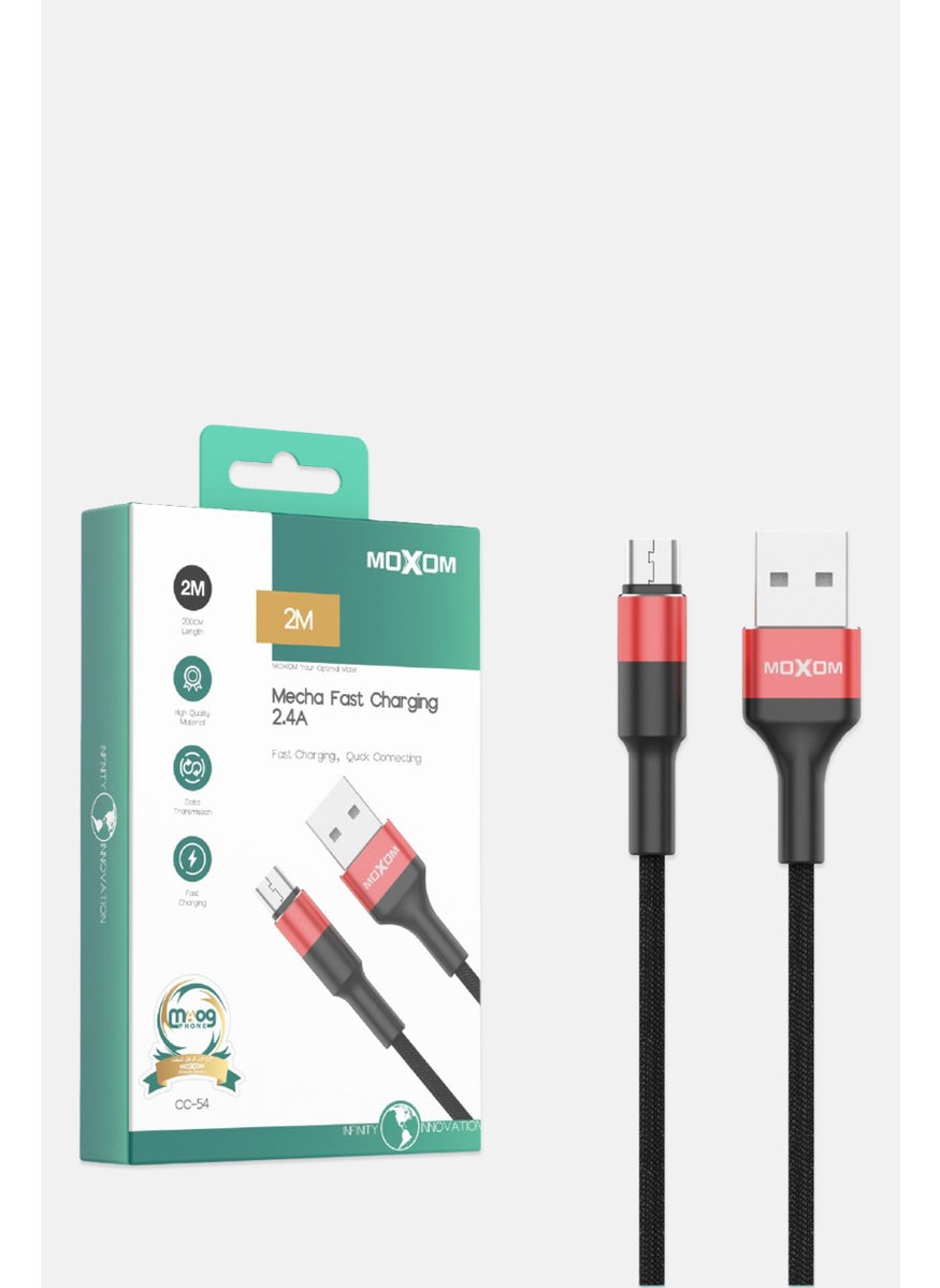 MOXOM CC54 2 Meters Mecha Fast Charging Cable, Red 