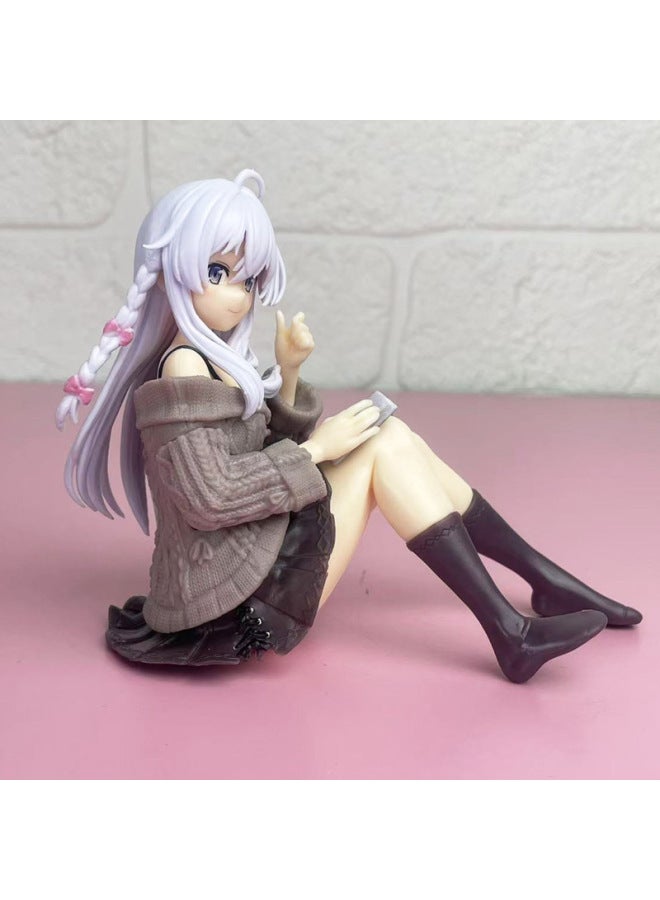 [in Stock] Witch's Journey Irena Private Dress Sitting Skirt Reading Beautiful Girl Animation Hand Ornaments-Color:Seated Reading Sweater Irena  - Image 4