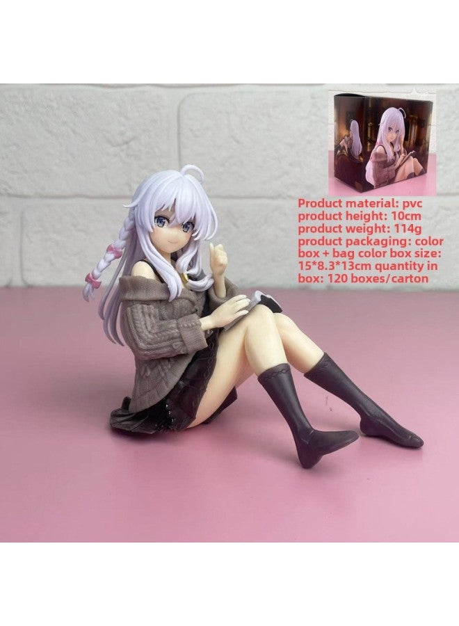[in Stock] Witch's Journey Irena Private Dress Sitting Skirt Reading Beautiful Girl Animation Hand Ornaments-Color:Seated Reading Sweater Irena  - Image 1