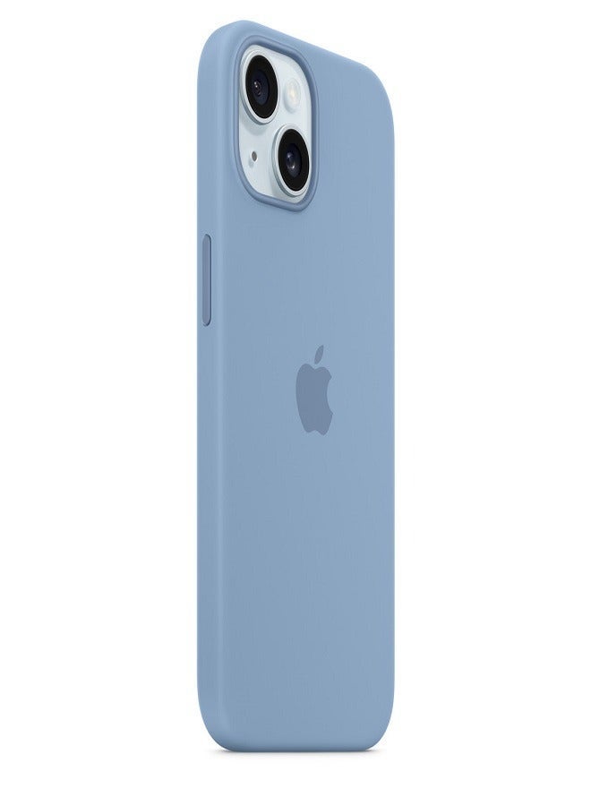 IAF iPhone 15 Silicone Case Winter Blue Silicone Case Compatible with iPhone 15 Cover - Image 1