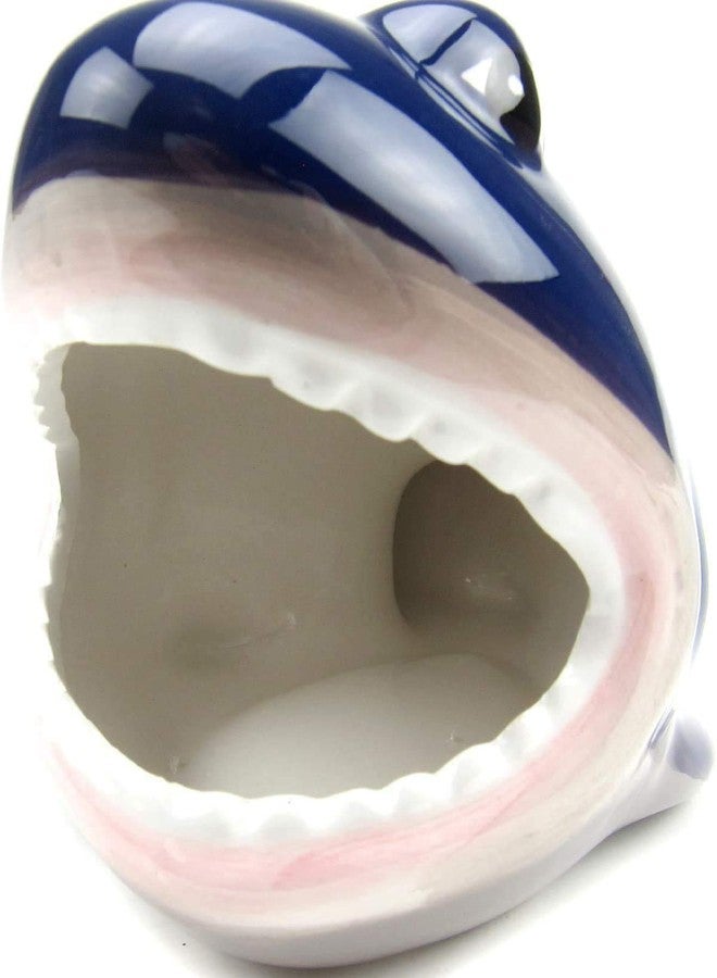 CHUQIANTONG Hamster House Ceramic Shark Shape Small Pet Hideout Nest-Hamster Sand Bath-Chinchilla Dust Bath Nesting Habitat Cage Accessories(Shark) - Image 5