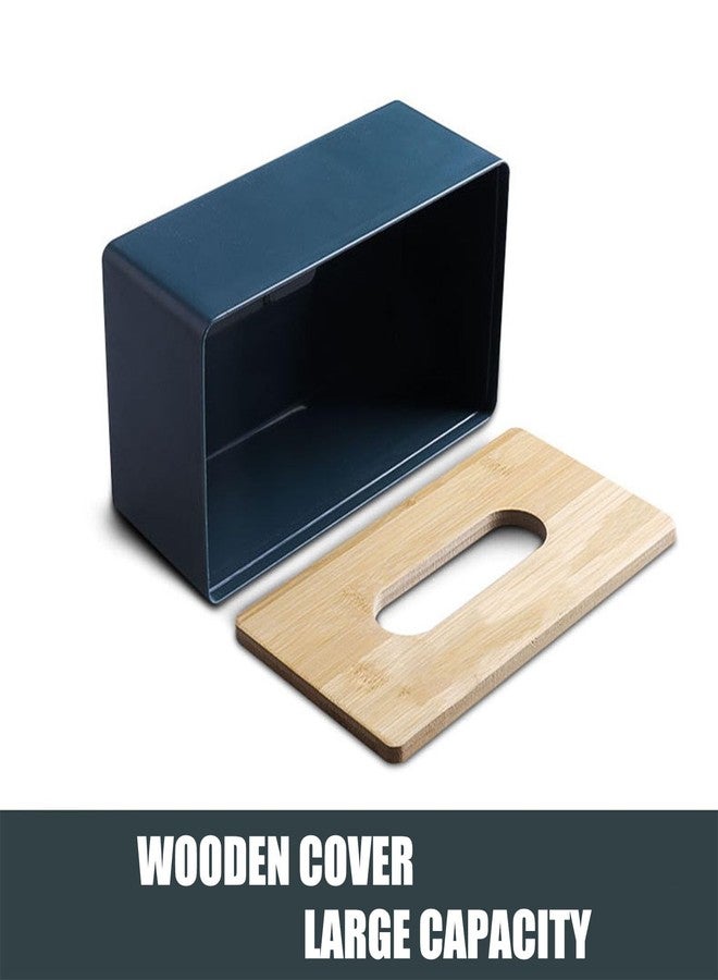 LSLANSOON Wood Tissue Box Cover for Facial Tissues, Wooden Cover Plastic Box Tissue Holder for Household, Restaurant, Office, Hotel Rooms (Black) - Image 2