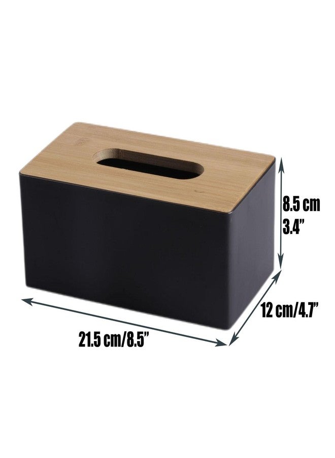 LSLANSOON Wood Tissue Box Cover for Facial Tissues, Wooden Cover Plastic Box Tissue Holder for Household, Restaurant, Office, Hotel Rooms (Black) - Image 4