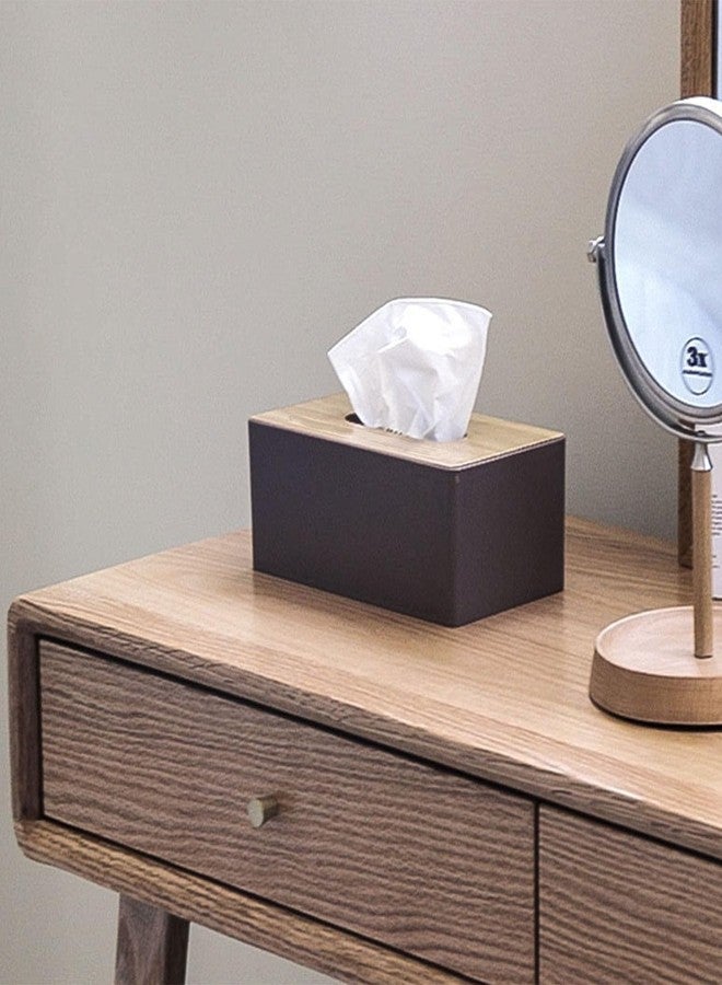 LSLANSOON Wood Tissue Box Cover for Facial Tissues, Wooden Cover Plastic Box Tissue Holder for Household, Restaurant, Office, Hotel Rooms (Black) - Image 5