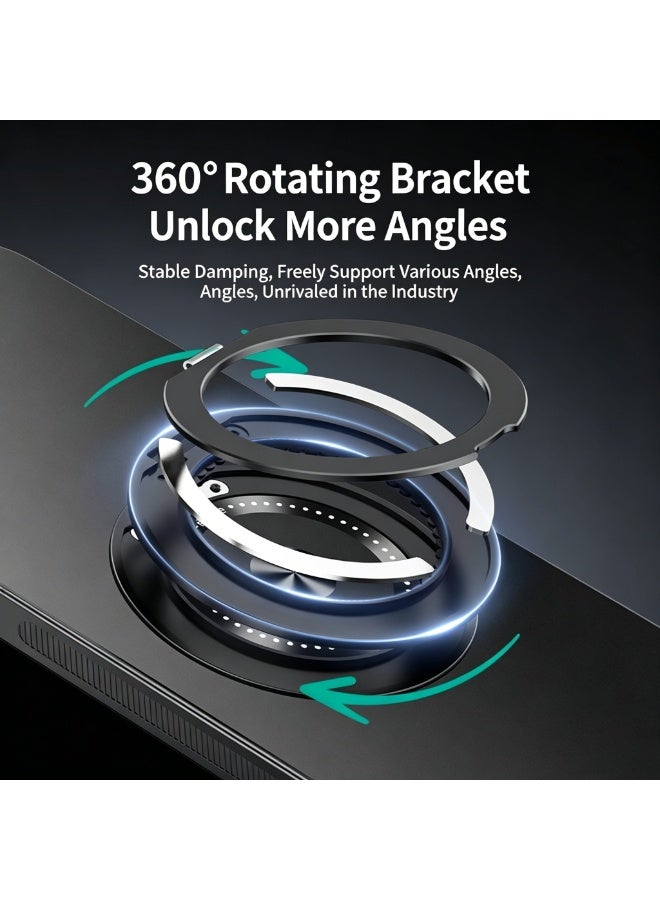 Yunpy Phone Case for Huawei Nova 15 Max, 360° Rotatable Magnetic Ring Holder Matte Anti-Fingerprint Shockproof Protective Cover with Car Mount Magnet Back Case - Image 3