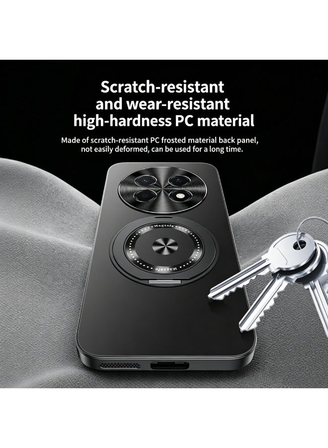 Yunpy Phone Case for Huawei Nova 15 Max, 360° Rotatable Magnetic Ring Holder Matte Anti-Fingerprint Shockproof Protective Cover with Car Mount Magnet Back Case - Image 2