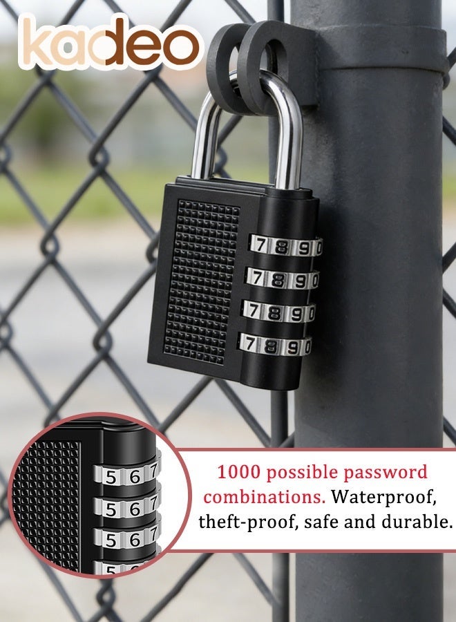 kadeo 4-Digit Combination Lock, Outdoor Waterproof, Password Padlock, Luggage Lock, Padlock for School, Gym, Sports, Fence, Toolbox, Gate, Case, Outdoor, Hasp Storage - Image 1