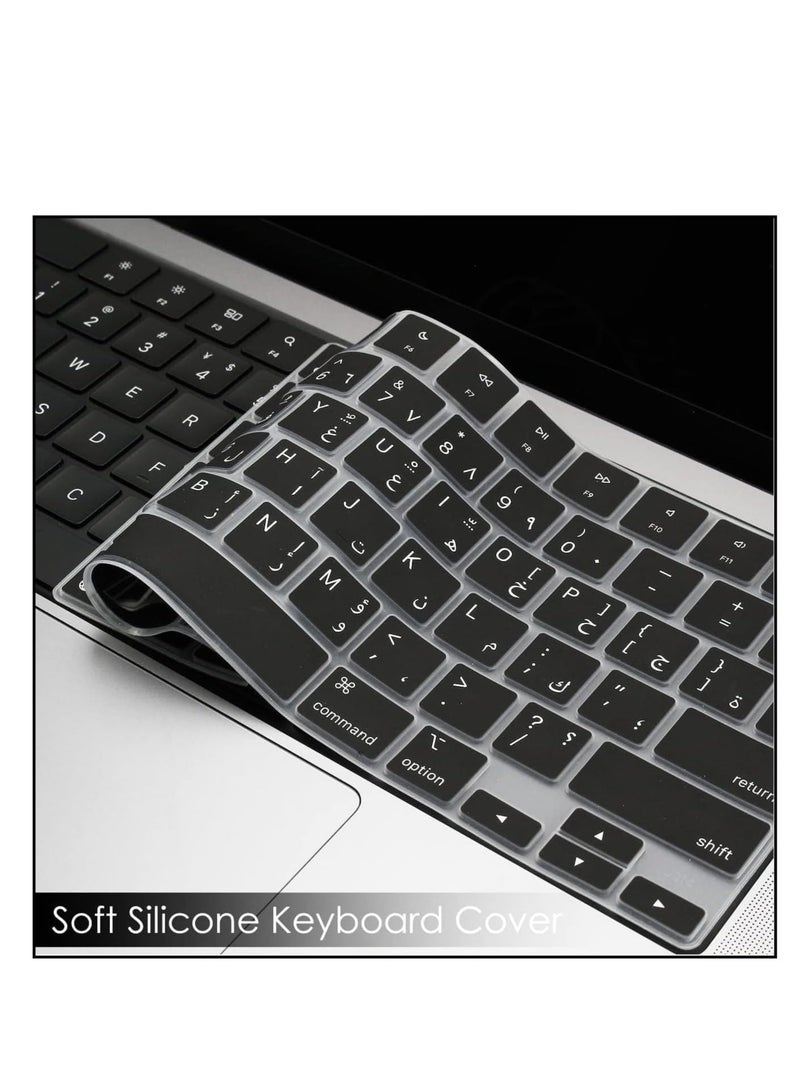 NTECH Arabic US Keyboard Cover for MacBook Air M2 Chip 13.6" A2681 MacBook Pro 16-inch & 14" models 2021 & 2022, MacBook Pro 16 A2485, MacBook Pro 14 M1 Pro & M1 Max Chip A2442 (Eng/Arabic US) - Image 5
