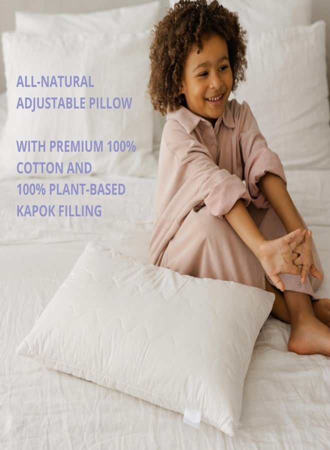 MINICAMP وسادة MINICAMP العضوية المصنوعة من الكابوك - طبيعية بالكامل، غطاء من القطن العضوي، ارتفاع قابل للتعديل مع حشوة قابلة للإزالة - داعمة، قابلة للتهوية (الغطاء: بدون غطاء، قياسي) - Image 3