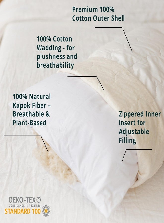 MINICAMP وسادة MINICAMP العضوية المصنوعة من الكابوك - طبيعية بالكامل، غطاء من القطن العضوي، ارتفاع قابل للتعديل مع حشوة قابلة للإزالة - داعمة، قابلة للتهوية (الغطاء: بدون غطاء، قياسي) - Image 5