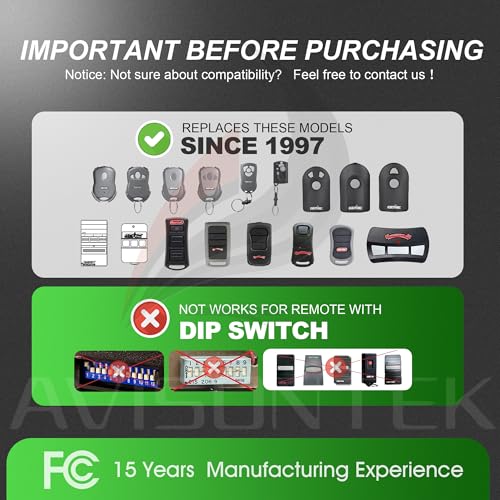 Avisontek 2 Replacement for Genie & Overhead Door Garage Door Opener Remote ACSCTG Type 3 GIT-3 [3 Year Warranty] - Image 2