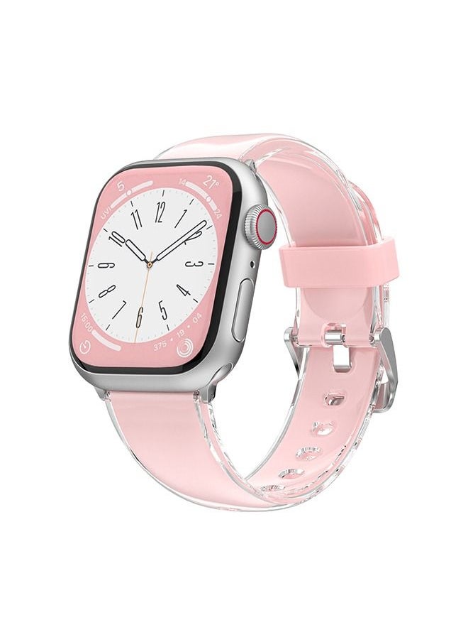 Generic - Sport Bands Compatible with Apple Watch Band 38mm 40mm 41mm Soft Silicone Waterproof Strap Wristbands Compatible with iWatch Apple Watch Series Ultra 8 7 6 5 4 3 2 1 SE Women Men Pink - Image 1
