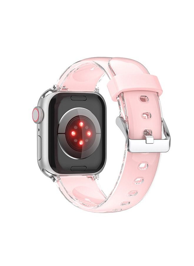 Generic - Sport Bands Compatible with Apple Watch Band 38mm 40mm 41mm Soft Silicone Waterproof Strap Wristbands Compatible with iWatch Apple Watch Series Ultra 8 7 6 5 4 3 2 1 SE Women Men Pink - Image 1