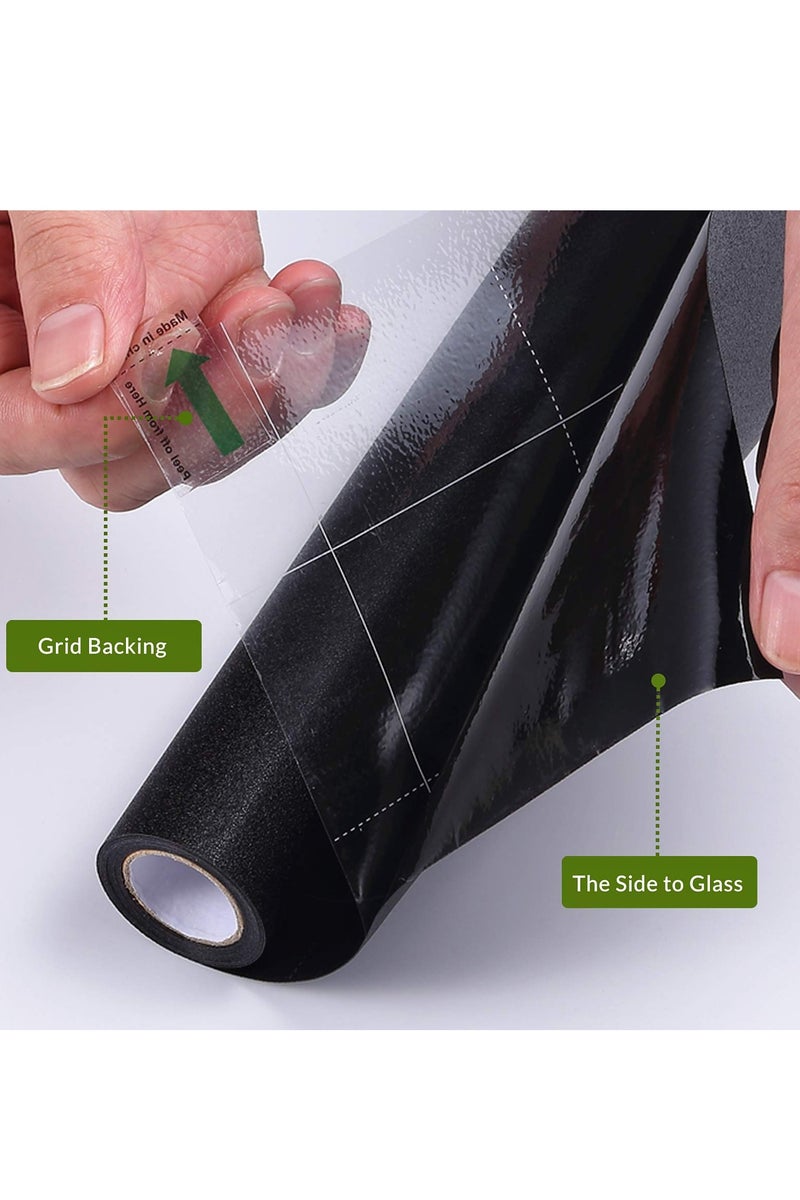 Chielor Static Cling Total Blackout Window Film Privacy Room Darkening Window Tint Black Window Cover 100% Light Blocking No Glue - Image 3