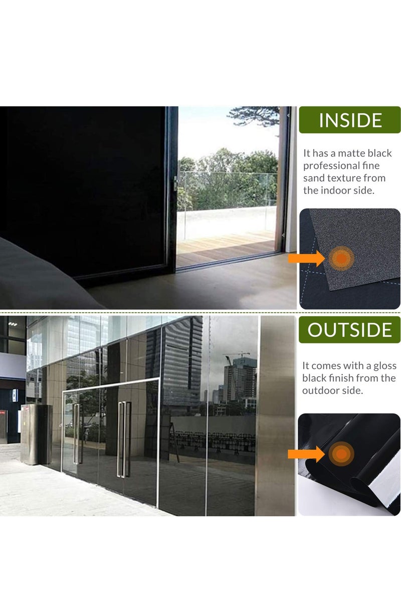 Chielor Static Cling Total Blackout Window Film Privacy Room Darkening Window Tint Black Window Cover 100% Light Blocking No Glue - Image 4