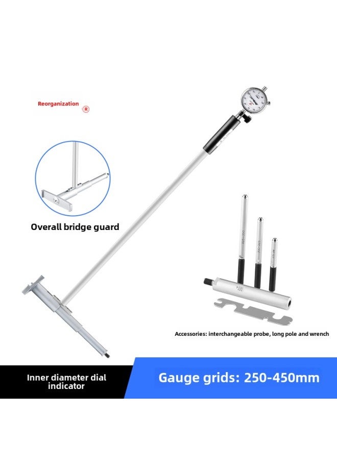 9YW Inner Diameter Gauge Percent Meter Dial Indicator Meter 6-10-18-35-50-100*0.01mm Other-Color:Inner Diameter Dial Indicator 250-450mm - Image 1