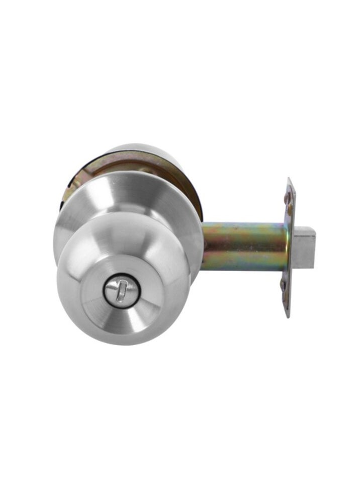 GEEPAS Ghw65027 Stainless Steel Cylindrical Lock - Security Lock | 53 Mm 304 Stainless Steel Knobs With Latch Bolt, Stricker & Screws With Keyless Operation | Ideal For Bedroom, Bathroom And More  - Image 2