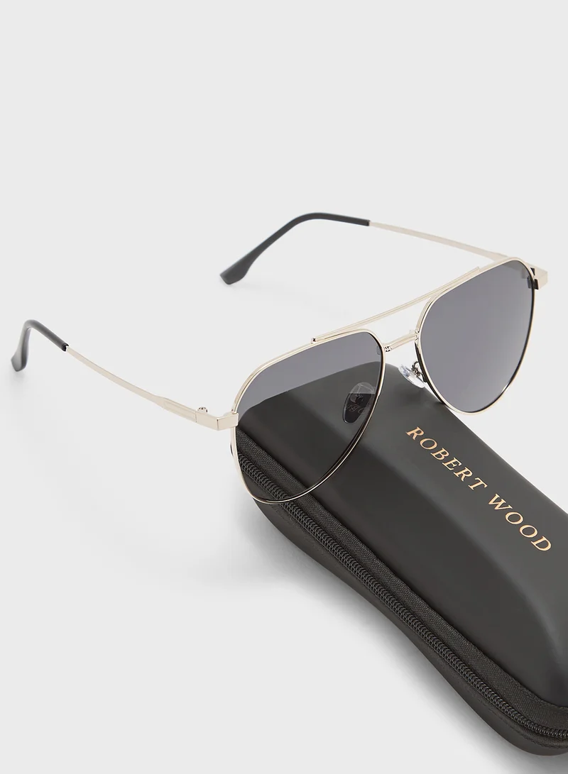 Robert Wood Polarized Lens Classic Aviator Sunglasses