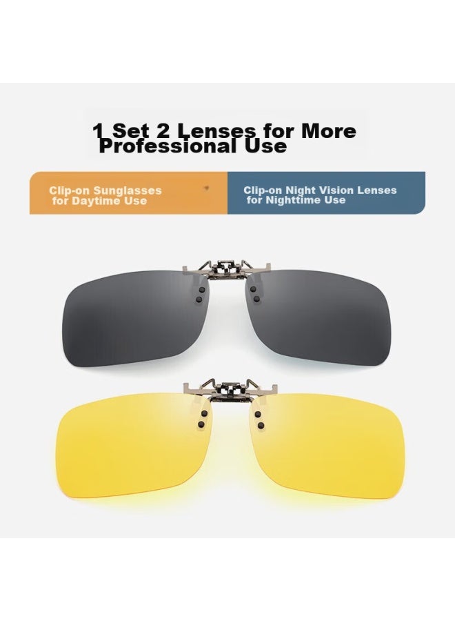 Parim Polarized Myopia Sungl Clip-on, Anti-glare, Night Vision, Day And Night Driving, For Nearsighted Frames, Suitable For Men And Women - Image 1