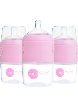 PopYum 5 oz Pink Anti-Colic Formula Making/Mixing/Dispenser Baby Bottles, 3-Pack with #1 Slow Flow, 150 ml, BPA-Free, Natural Latch - pzsku/Z53FCAB5703EF79C9B094Z/45/_/1739983355/f9228079-f383-49f0-a3c5-2f99b50555b4