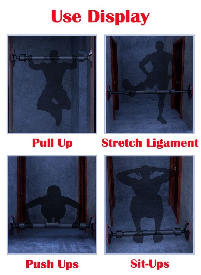 ZCM-HAPPY - Multifunctional Pull Up Fitness Single Bar Without Punching Easy Installation Home Gym Equipment - Image 1