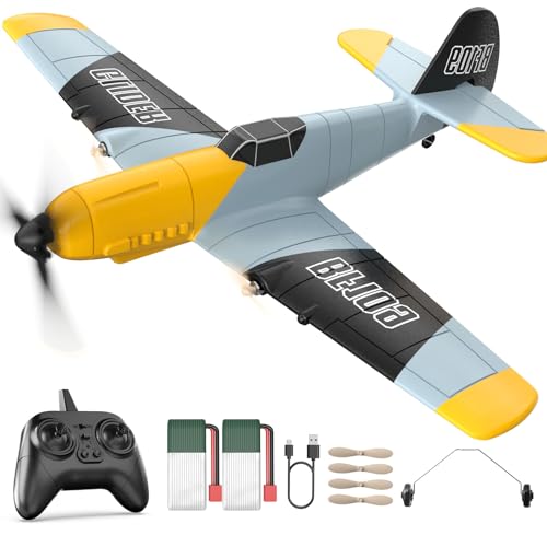 DEERC RC Plane 3 Channel BF109 Remote Control Airplane Fighter Toys24GHz 6axis Gyro Stabilizer RTF Glider Aircraft Plane with 2 BatteriesEasy to Fly for Adults Kids Beginners Boys - Image 1