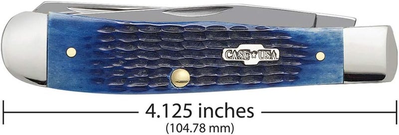 Case WR XX Pocket Knife Navy Blue Bone Trapper Item #2800 - (6254 SS) - Length Closed: 4 1/8 Inches - Image 2