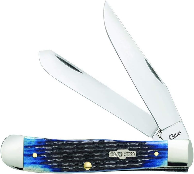 Case WR XX Pocket Knife Navy Blue Bone Trapper Item #2800 - (6254 SS) - Length Closed: 4 1/8 Inches - Image 1