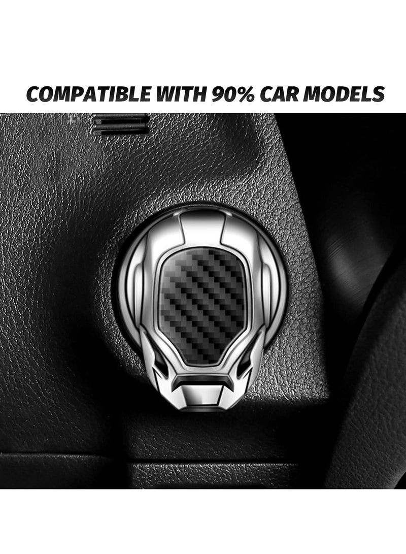 SYOSI Start on Cover for Car, Engine Push Start Stop on Protective Cover Decoration, Car Interior Modification Accessories Push to Start Cover Silver - Image 3