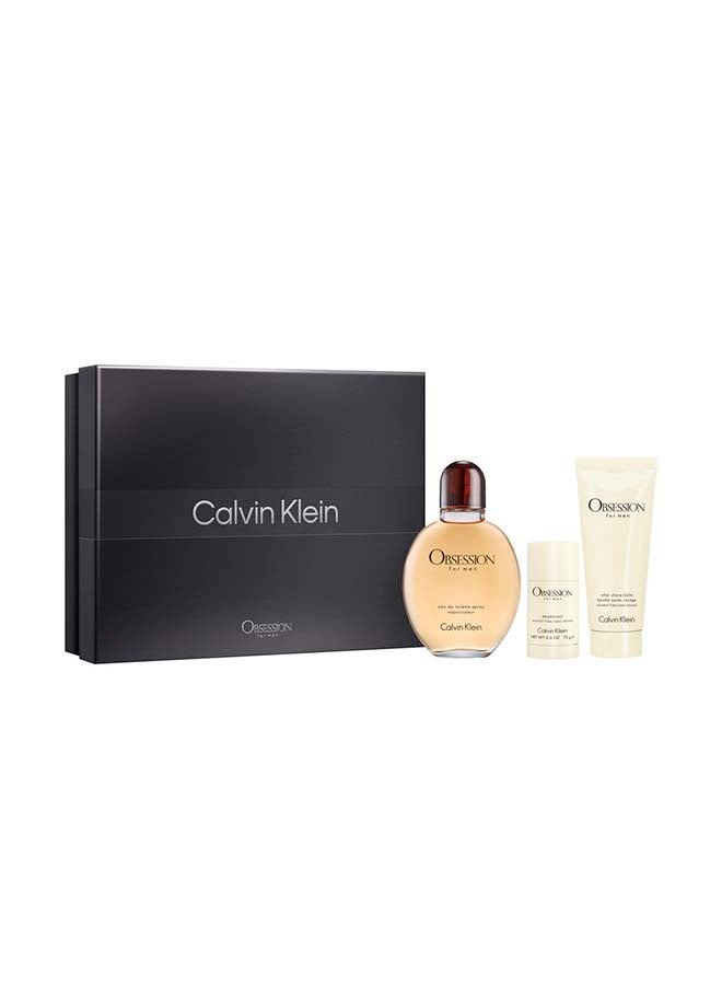 CALVIN KLEIN Obsession Eau de Toilette for Men Trio Gift Set 125ml + 100ml + 75g 300ml - Image 2