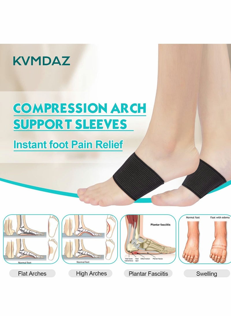 SYOSI Arch support Sleeves, Plantar Fasciitis Brace Compression Bands (2 Pairs) For Fallen Arches, Flat Feet, Bone Spurs, High Arches, Flat Arches, Foot Pain Relief for Men & Women - Universal Size - Image 3