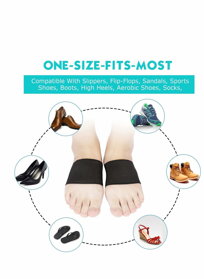 SYOSI Arch support Sleeves, Plantar Fasciitis Brace Compression Bands (2 Pairs) For Fallen Arches, Flat Feet, Bone Spurs, High Arches, Flat Arches, Foot Pain Relief for Men & Women - Universal Size - Image 5