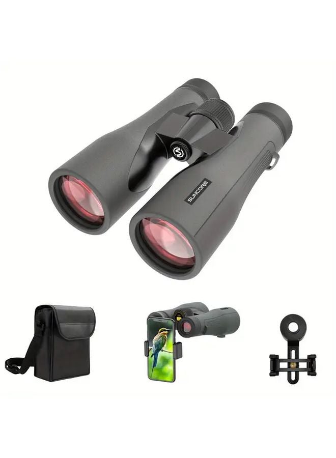 Suncore 10x50 HD High Power Black Binoculars With Phone Clip For Bird Watching Travel Stargazing - Image 5