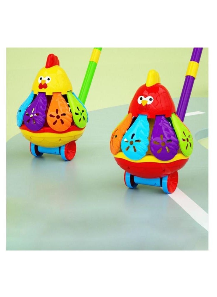 Hand Push Rotating Chicken Face Toy - Image 1