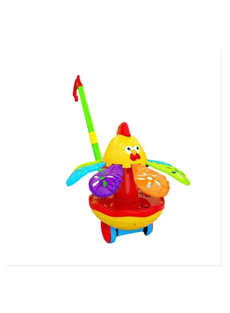 Hand Push Rotating Chicken Face Toy - Image 2
