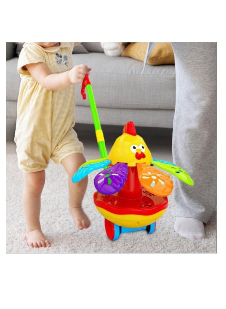 Hand Push Rotating Chicken Face Toy - Image 3