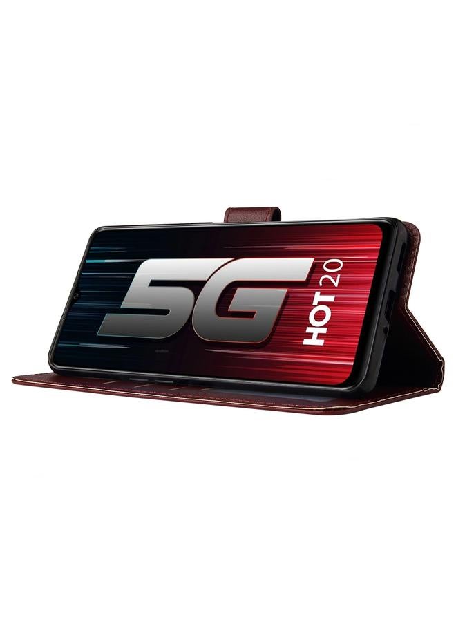 S-TOP Case For Infinix Hot 20 5G 3 Card Slots Multifunctional Leather Phone Case - Image 5