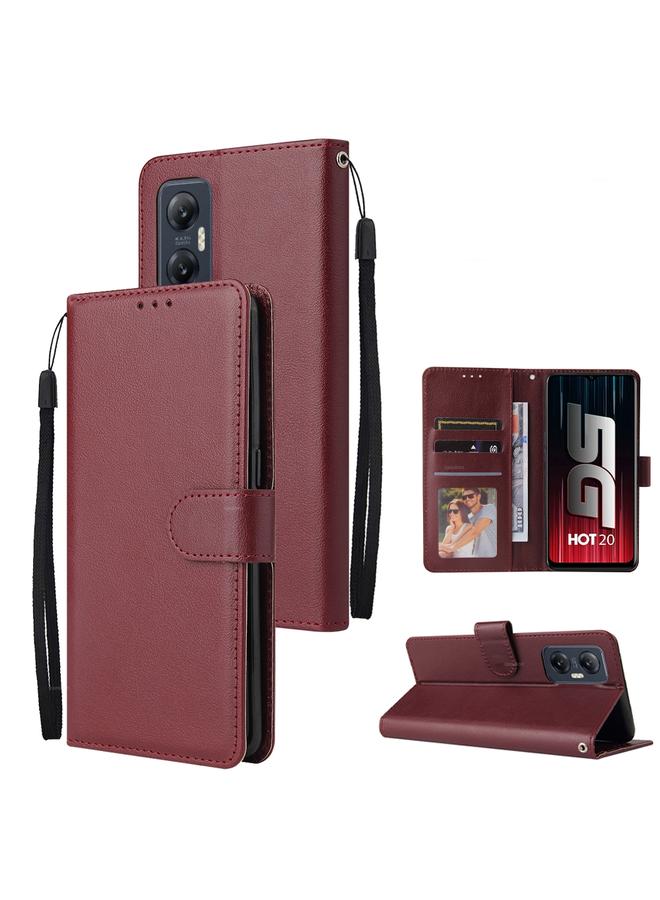S-TOP Case For Infinix Hot 20 5G 3 Card Slots Multifunctional Leather Phone Case - Image 1