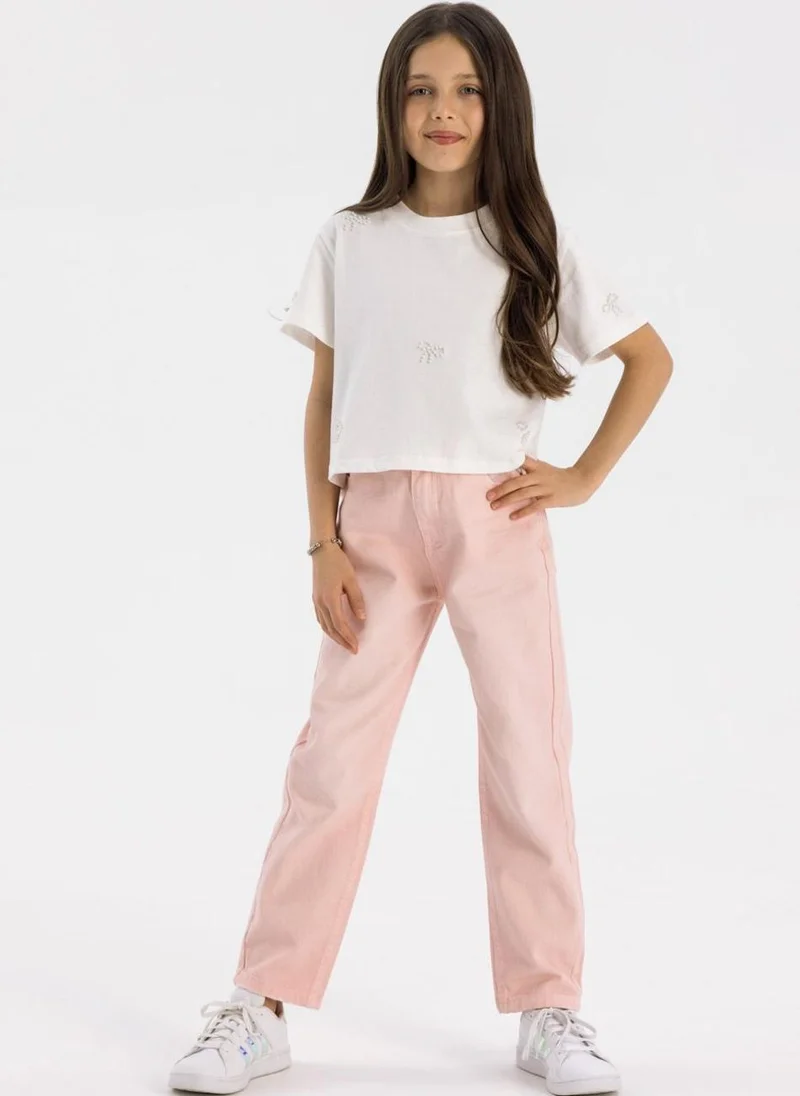 مينوتي Teen Girls Twill Mom Fit Trousers
