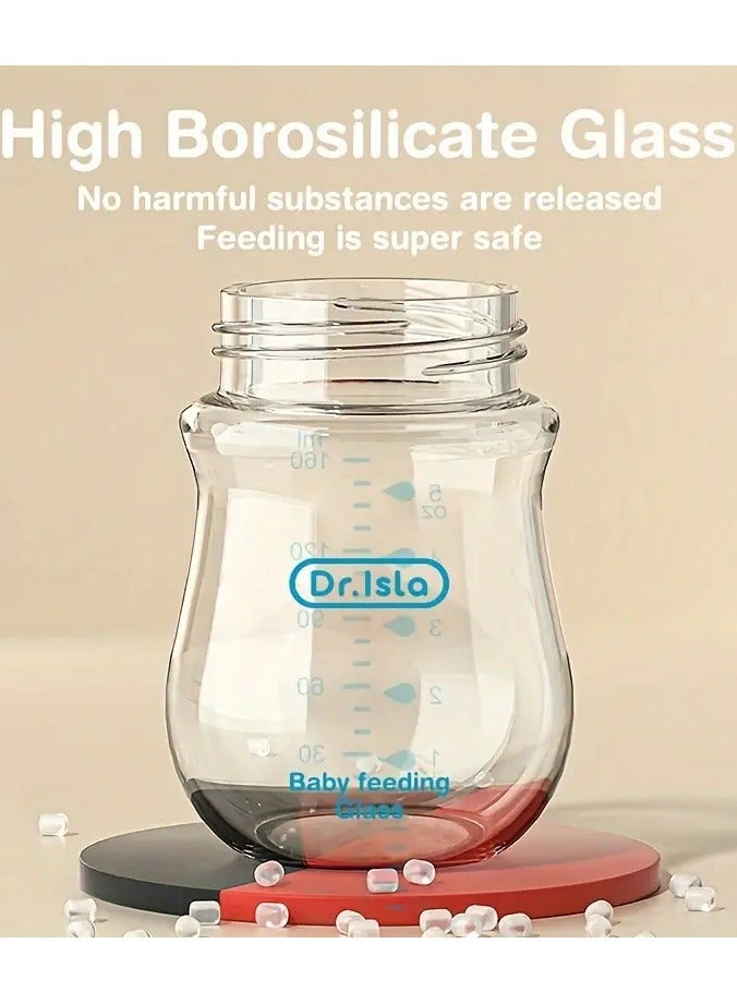 Dr.isla 160 مل زجاجة تغذية زجاجة حليب زجاجية دائمة زجاجة تغذية آمنة هدية كبيرة لعيد الشكر. - Image 3