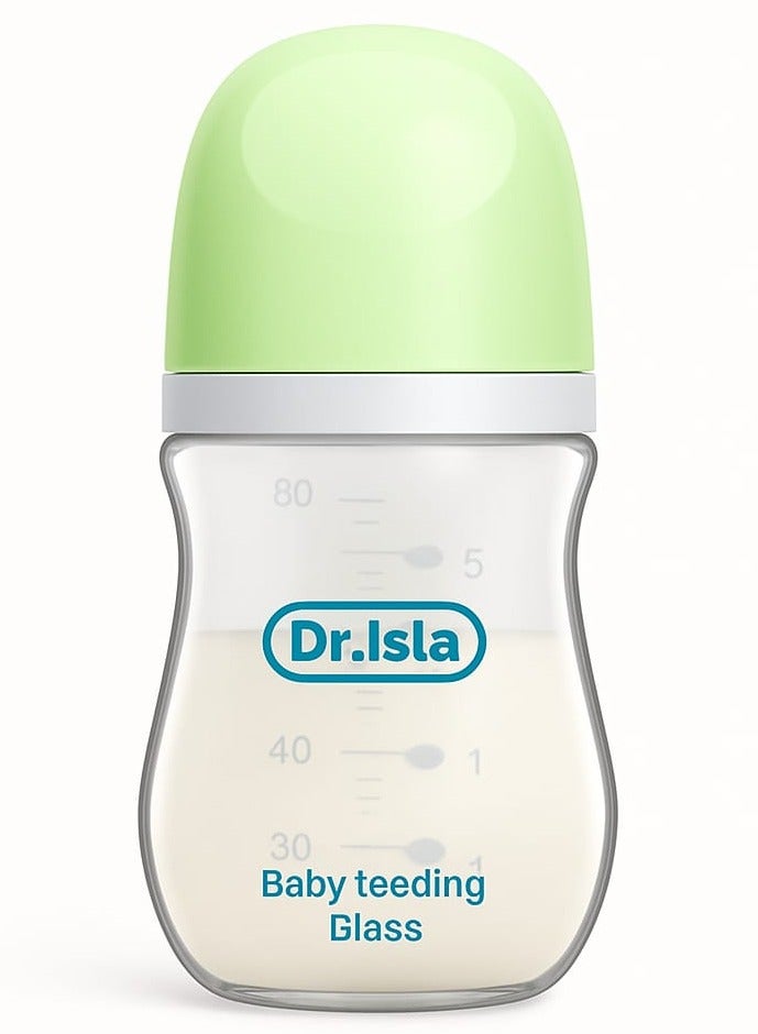 Dr.isla 160 مل زجاجة تغذية زجاجة حليب زجاجية دائمة زجاجة تغذية آمنة هدية كبيرة لعيد الشكر. - Image 1